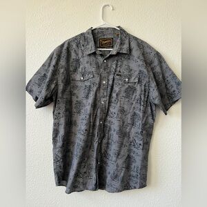 Howler Brothers Grey Cactus Print Western Shortsleeve Shirt (XL)